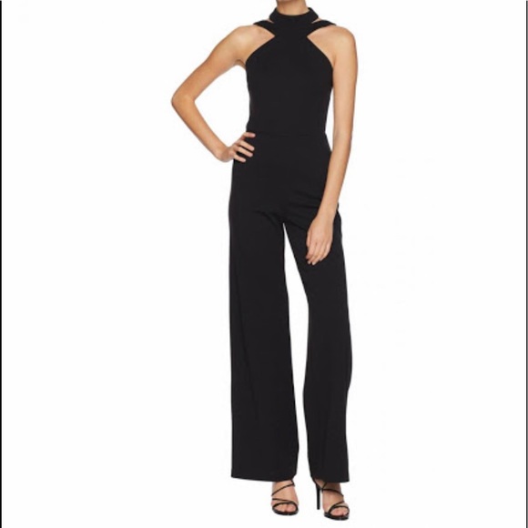 bebe choker neck jumpsuit